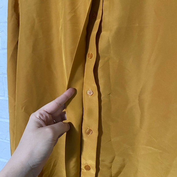 Worthington Vintage 80s Mustard Yellow Button Up Blouse - Picture 4 of 10